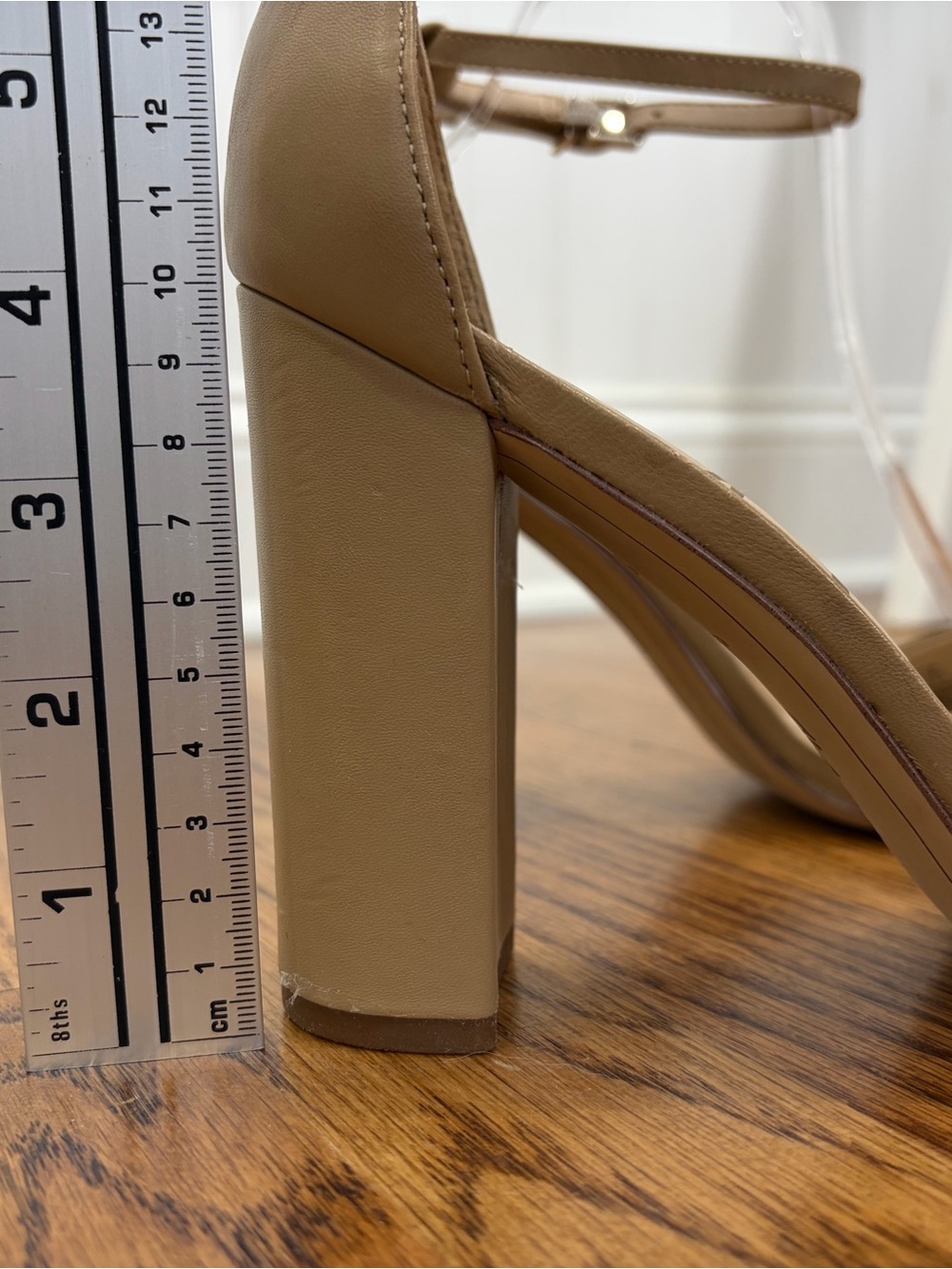 Sam Edelman 4" Yaro Nude Neutral Ankle-Strap Block Heel Sandal (7.5) - Picture 4 of 9